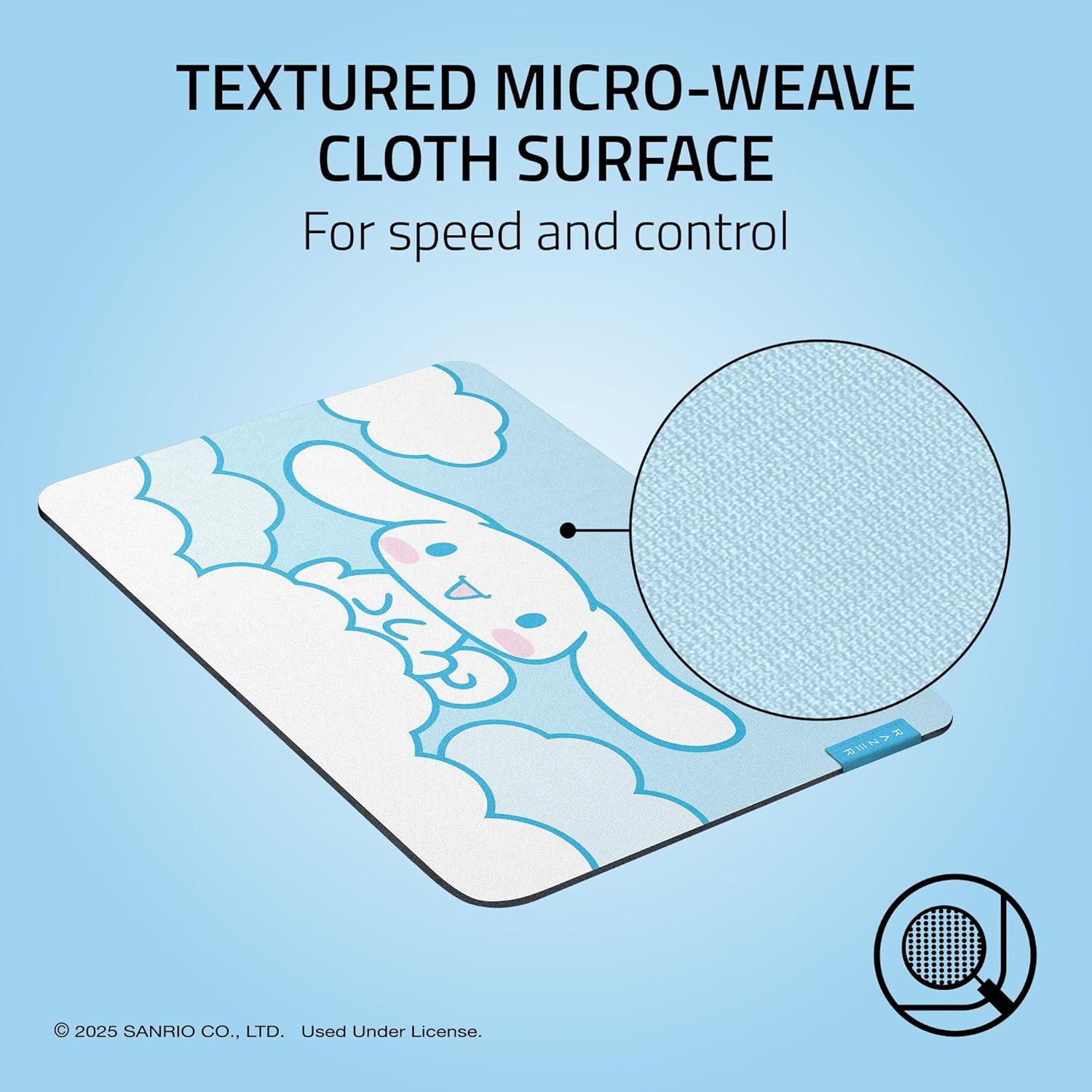 Razer Gigantus V2 Soft Gaming Mouse Pad (Medium): Textured Micro-Weave Cloth Surface - Thick, High-Density Rubber Foam - Anti Slip Base - Cinnamoroll Edition