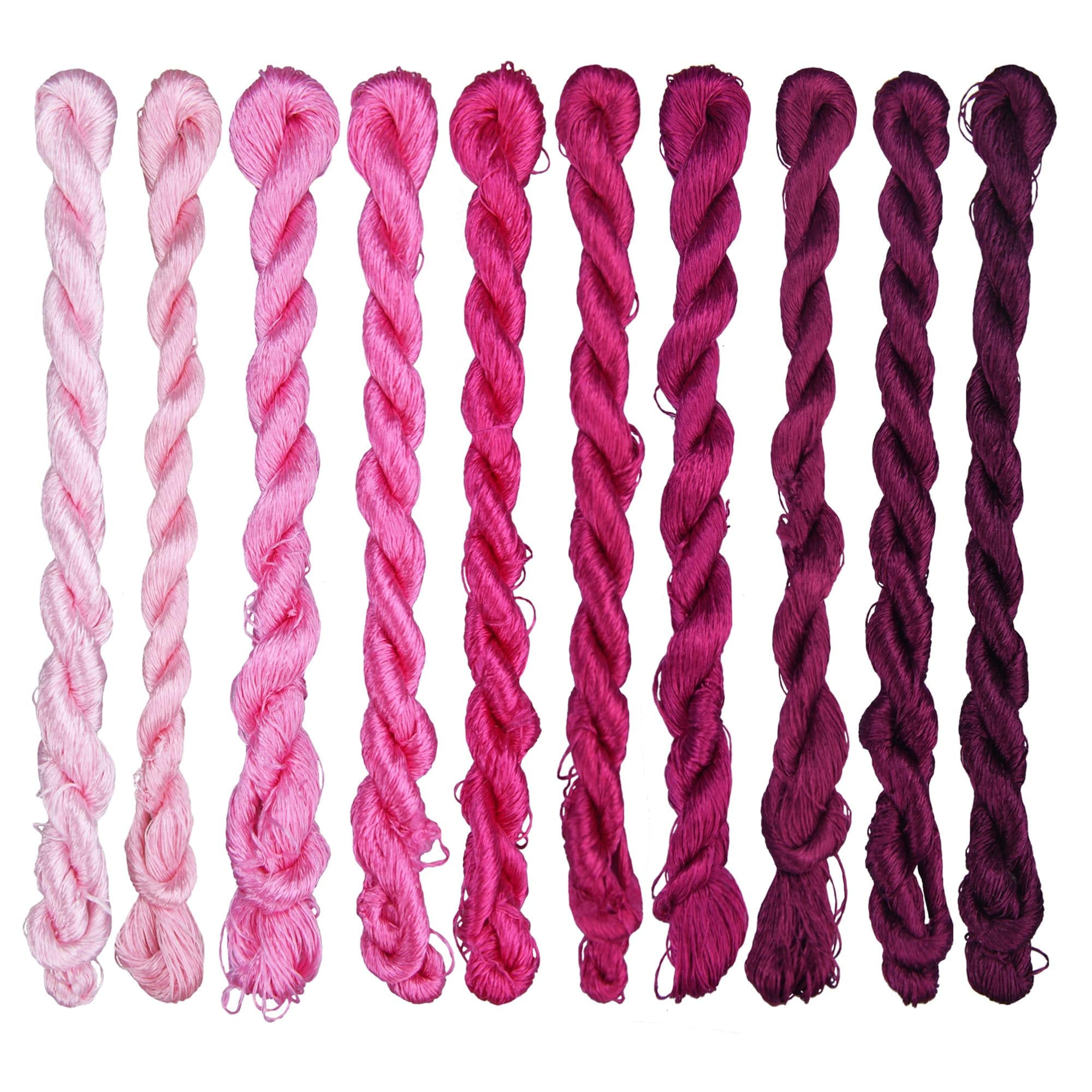 Natural 100% Silk Thread, Handmade Embroidery Thread Silk Floss 10 Colors 110m Each (25)