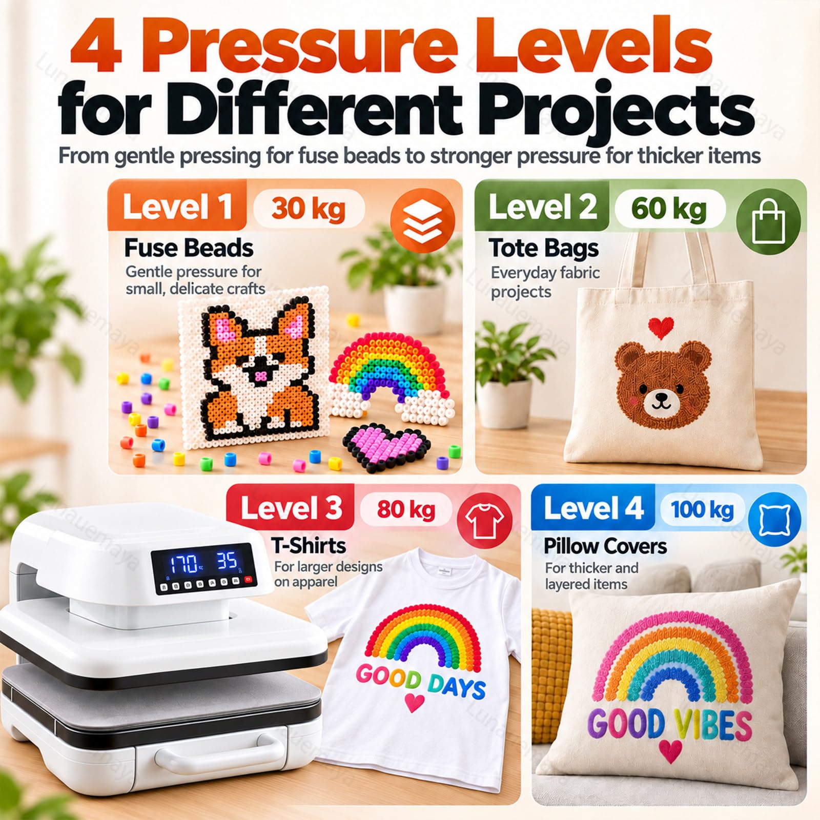 Pressa a Caldo Automatica 38x38cm per Progetti Fai da Te/HTV/Sublimazione