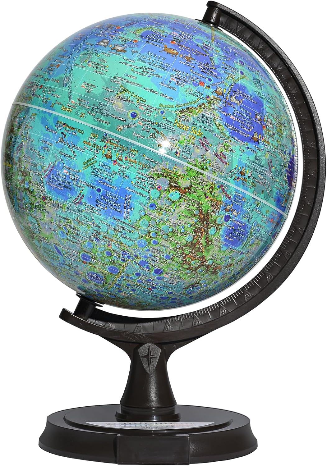 Mapsoft Ace Topography Moon Globe, 30cm/12", MT-30, Lunar Globe, Moon Map, Moon Atlas, Moon Poster, Lunar Map, Lunar Atlas, Lunar Poster