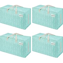VENO 4 Pack Extra Large Heavy Duty Moving Bags with Wide Opening & Reinforced Handles, Reusable Storage Tote Bags with Strong Zippers for Clothes, College Dorm Essentials & Moving Supplies