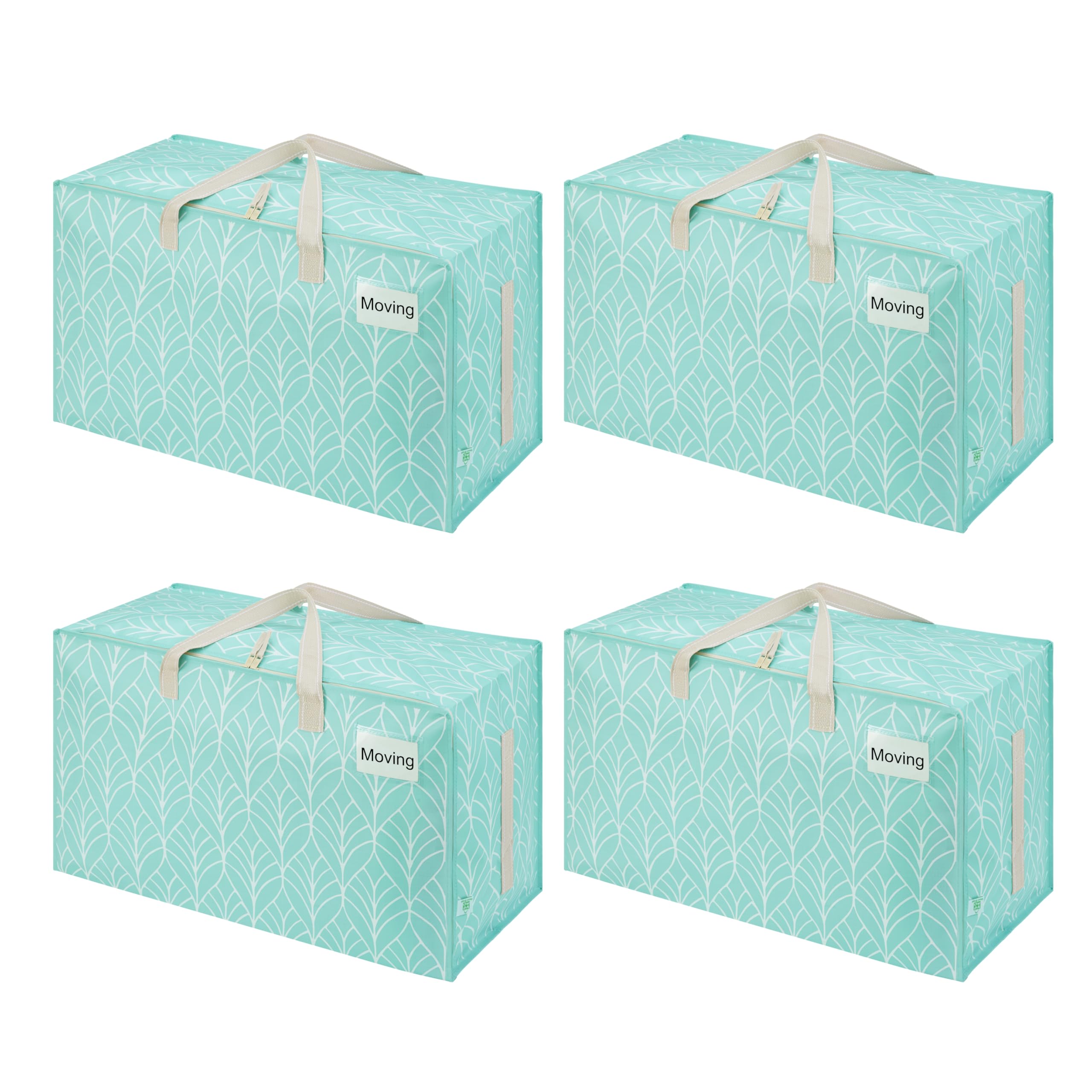 VENO 4 Pack Heavy-Duty Oversize Large Storage Bag with Zips for Moving, Clothes Storage, Laundry Bag, Packing, House Solutions, Water-Resistant (Evergreen, 4 Pack) — image 1