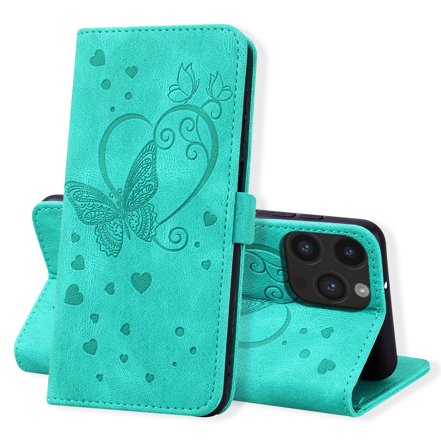 CASAFUNY Cover compatibile con iPhone 15 Pro Max, Premium Pelle PU