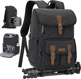RAINSMORE Mochila para câmera DSLR/SLR Bolsa para câmera profissional de fotógrafos