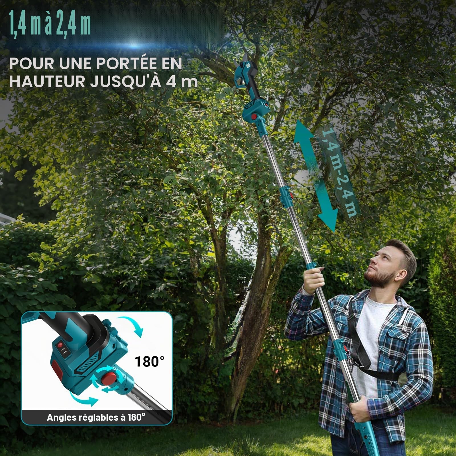 Sécateur télescopique sans fil télescopique pour Makita 18V (sans batterie