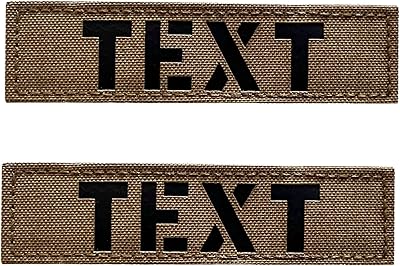 2 Pack Custom Text 1x3 1X4 inch IR Infrared Call Sign Laser Cut Patch (Coyote Brown)