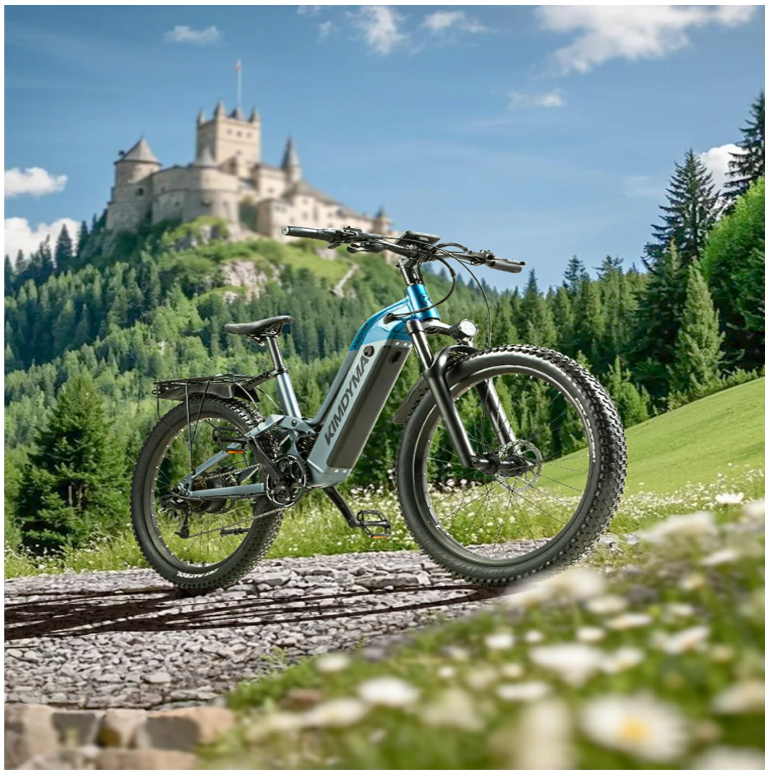 K1 EBike E-MTB mit Doppelfederung 27,5 Zoll | 48V 20Ah Akku 160 km Reichweite | 80Nm Motor, 9-Gang & 27,5×2,8 Bereifung | Unisex Stadttrail Geländetauglich