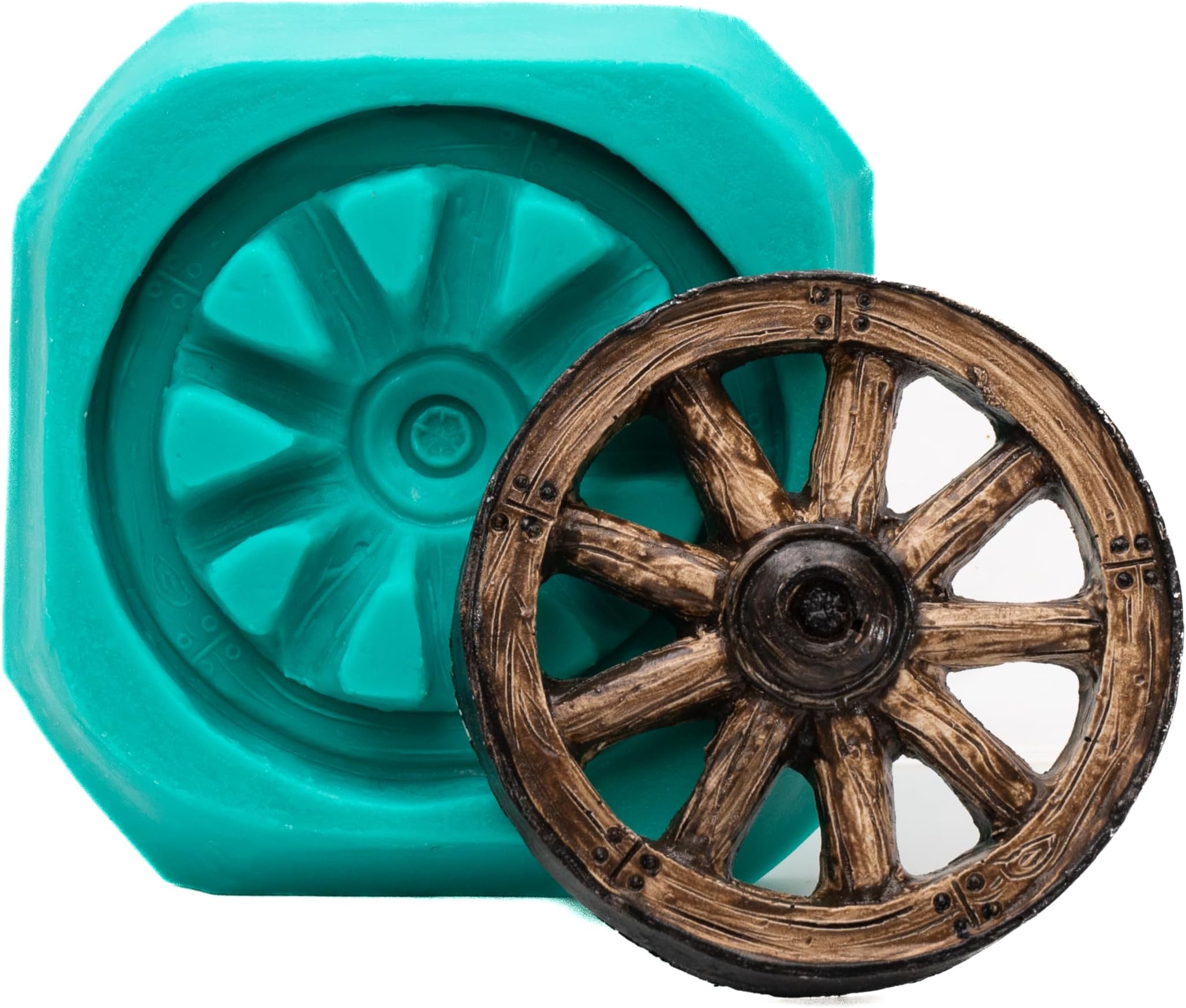 Wagon Wheel Silicone Mold Easy to use with Fondant Chocolate Resin Clay Western Wheel Mold Made from Flexible Food Safe Silicone
