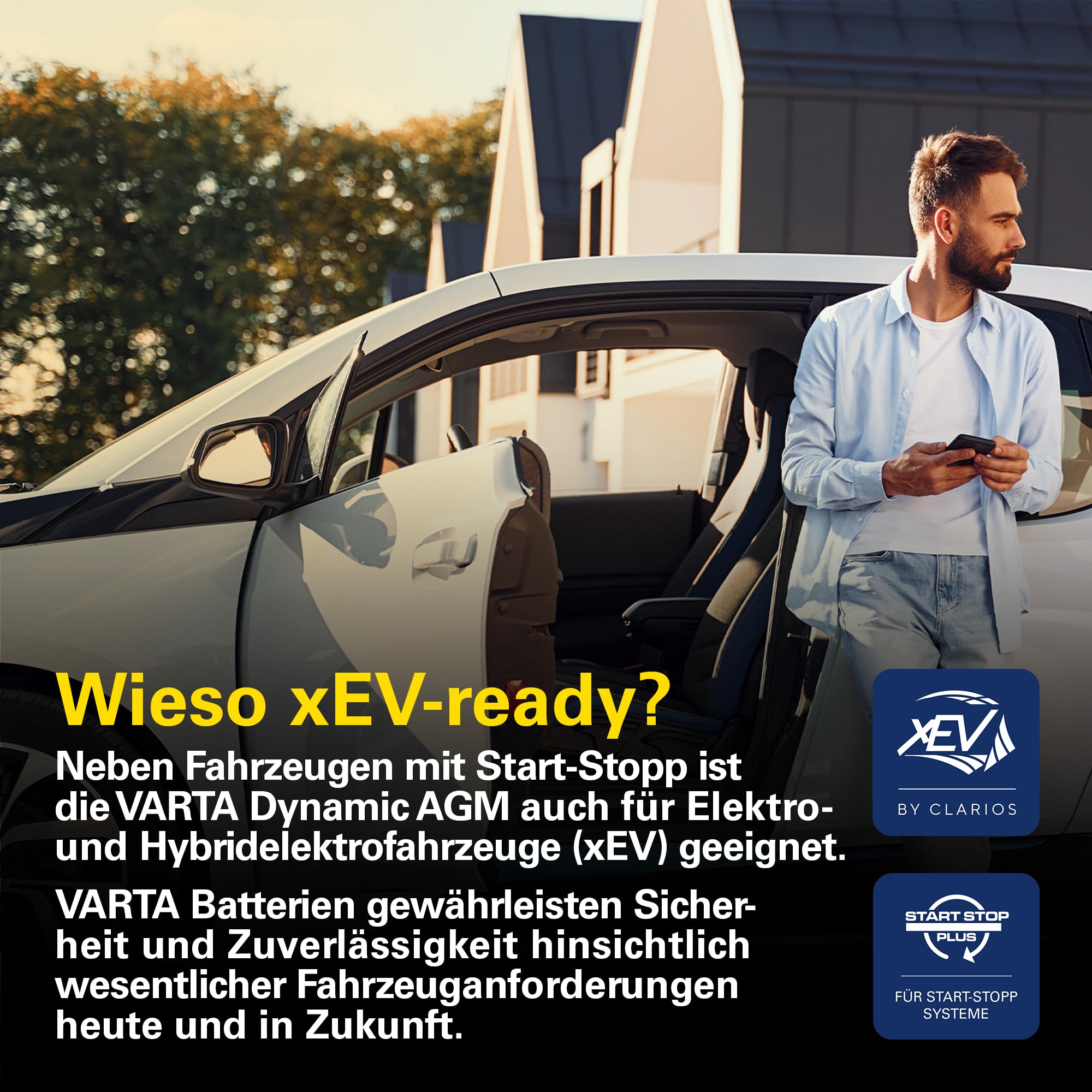 VARTA Automotive DYNAMIC AGM (A6) 12V 80Ah 800A - Nassbatterie für Start-Stopp Systeme und xEV - Starterbatterie für Autos mit höherem Energiebedarf - Wartungsfreie Bleisäurebatterie