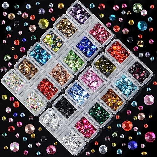 Miniatura 2 de 7000 piezas de 5 tamaños de lentes de imitación de hierro termoadhesivo con parte trasera plana para proyectos de bricolaje con pinzas y bolígrafo