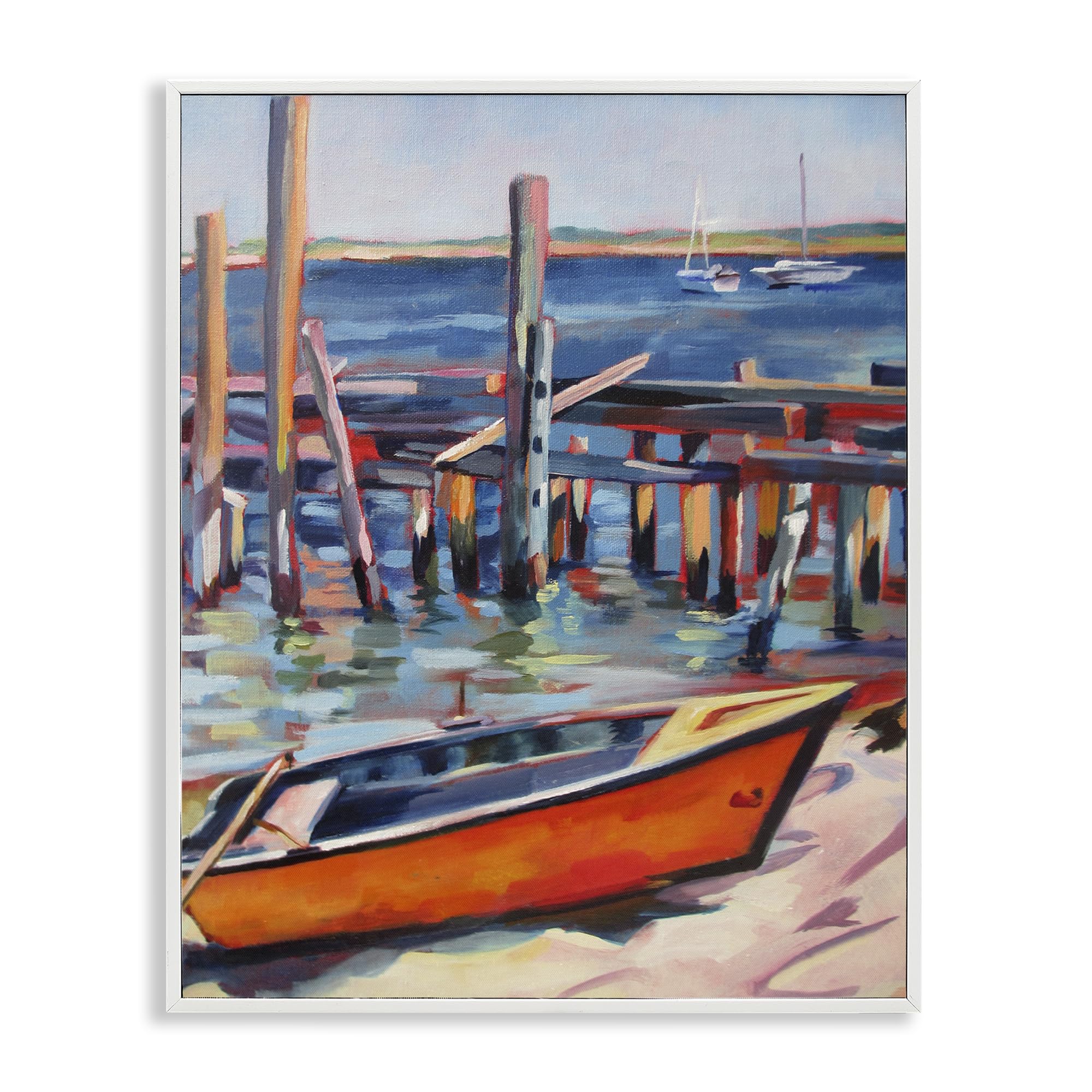 Poster encadré Provincetown Harbor Boat Maxine Shore décor marin facile à accrocher