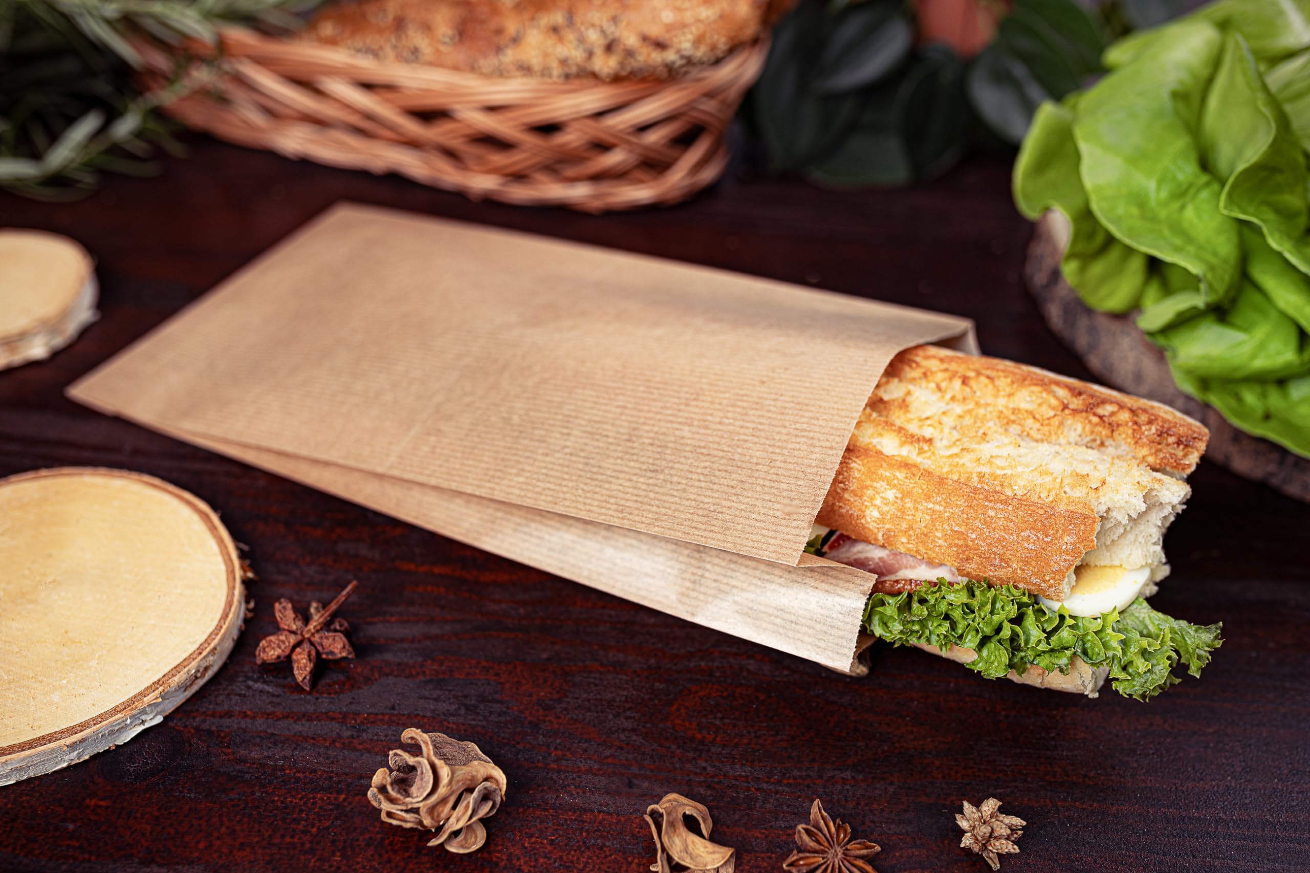 1000 Sacchetti 12 x 4,5 x 21 cm di carta marroni | sacchetto regalo | sacchetti carta per alimenti | buste piccoli | busta regalo grande | sacchi per alimenti | Cibo | Kraft | Pane | Panino