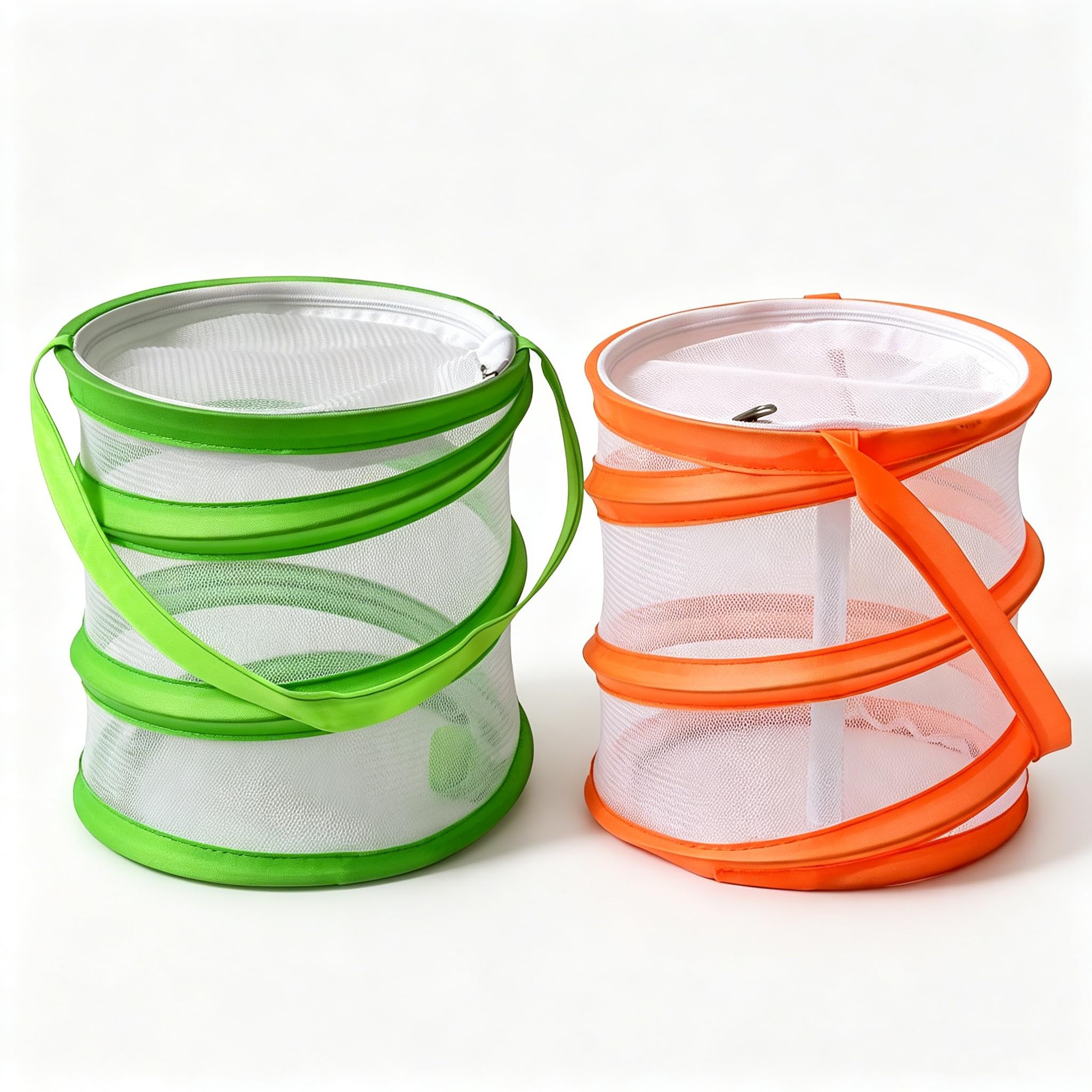 Mtbricey 2 Pack Butterfly Cage – Collapsible Bug Catcher Tent with Zip Lightweight Insect Habitat for Garden Outdoor Exploration & Nature Discovery (Green & Red)