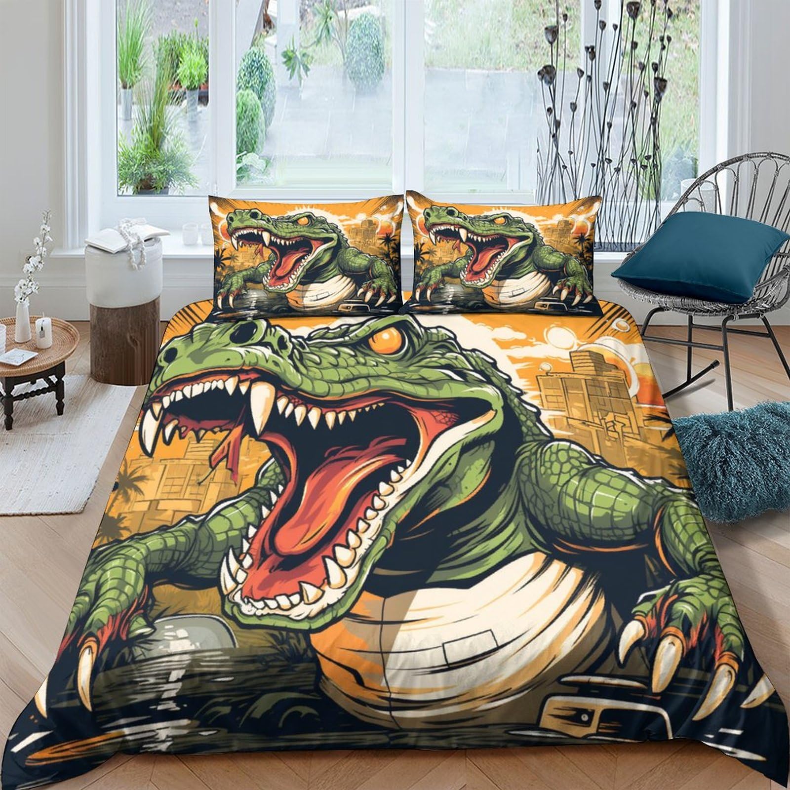 Housse de couette 200 x 200 crocodile pour transformer l'ambiance de la chambre