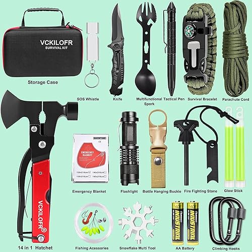 Miniatura 2 de Regalos para hombres papá marido padres equipo de supervivencia de campamento y kit de equipo 32 en 1 accesorios geniales de Navidad regalos de