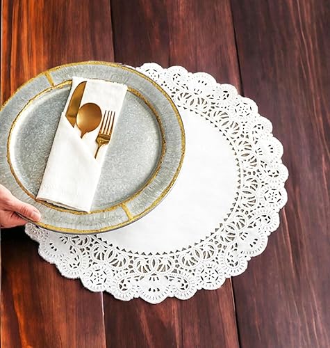 Miniatura 3 de Paquete combinado de Doilies de 10 pulgadas, encaje de papel blanco negro y lámina dorada plateada metálica, estilos y colores surtidos por The