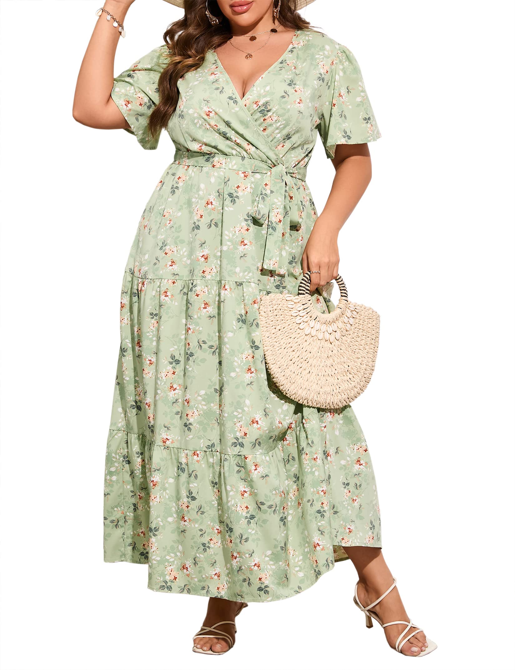 ShopWonder Plus Size Wrap Maxi Dress