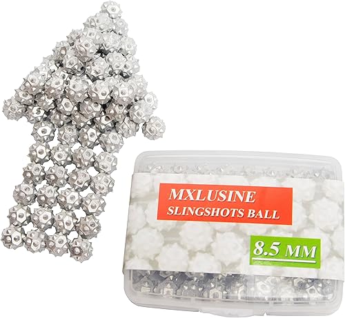 Al aire libre caza catapulta rifle Slingshot pistola aleación Slingshot munición bola (75pcs 0.335 in Meteor Hammer Shape Slingshot munición)