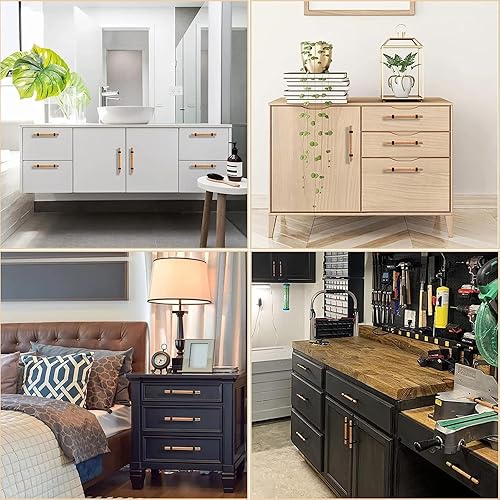 Miniatura 7 de luluxing Manijas de madera ajustables, tiradores de bricolaje sin terminar, manijas ajustables de distancia de doble agujero, tiradores modernos de