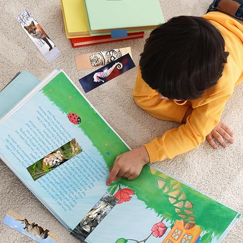 Miniatura 6 de 200 marcadores de animales para niños, marcadores de vida silvestre, marcadores de página de lectura de doble cara, bonitos marcadores para amantes