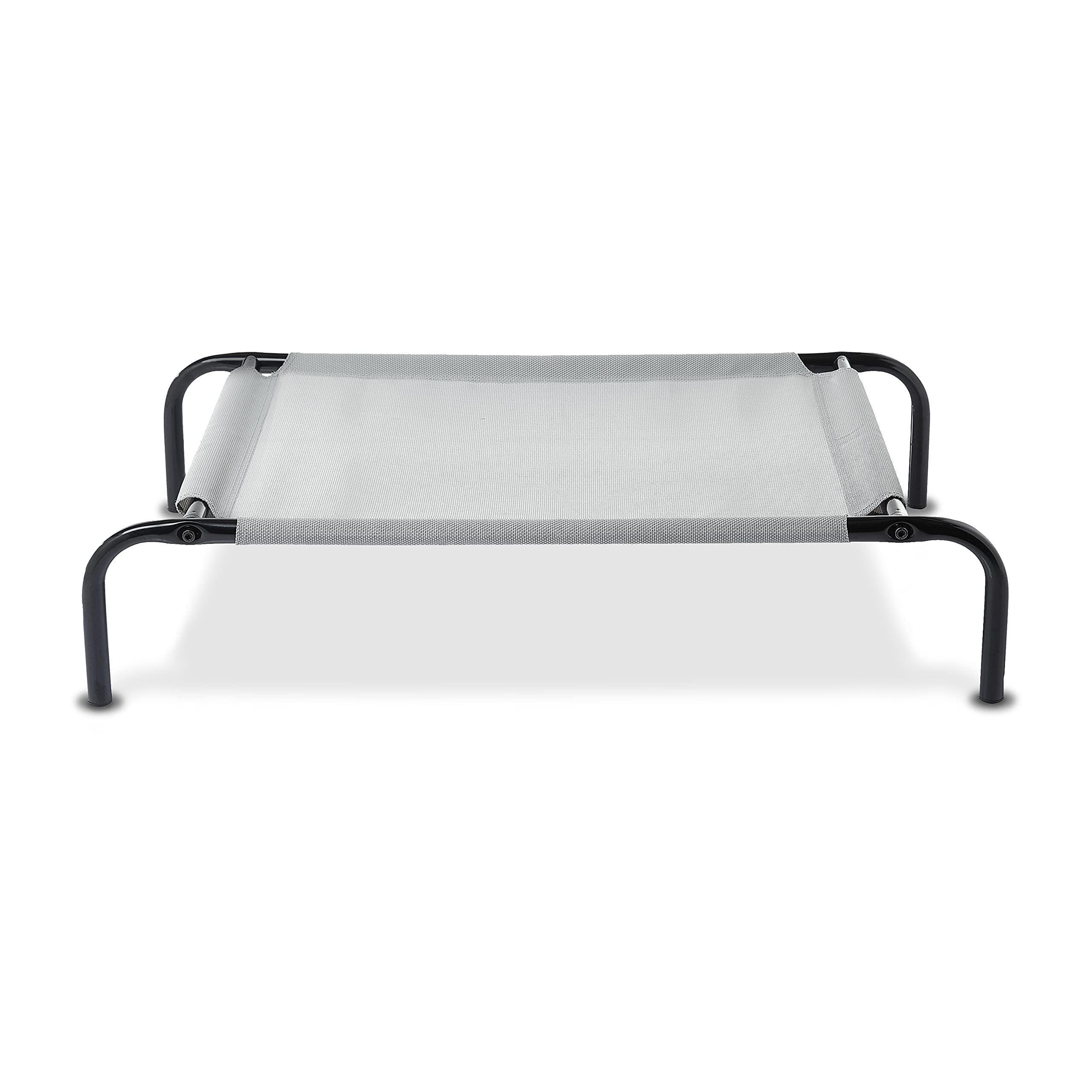 Amazon Basics Legowisko chłodzące dla psa, podwyższone, z metalową ramą, S, szare, 90,42 cm dł. x 55,37 cm szer. x 19,55 cm gł.