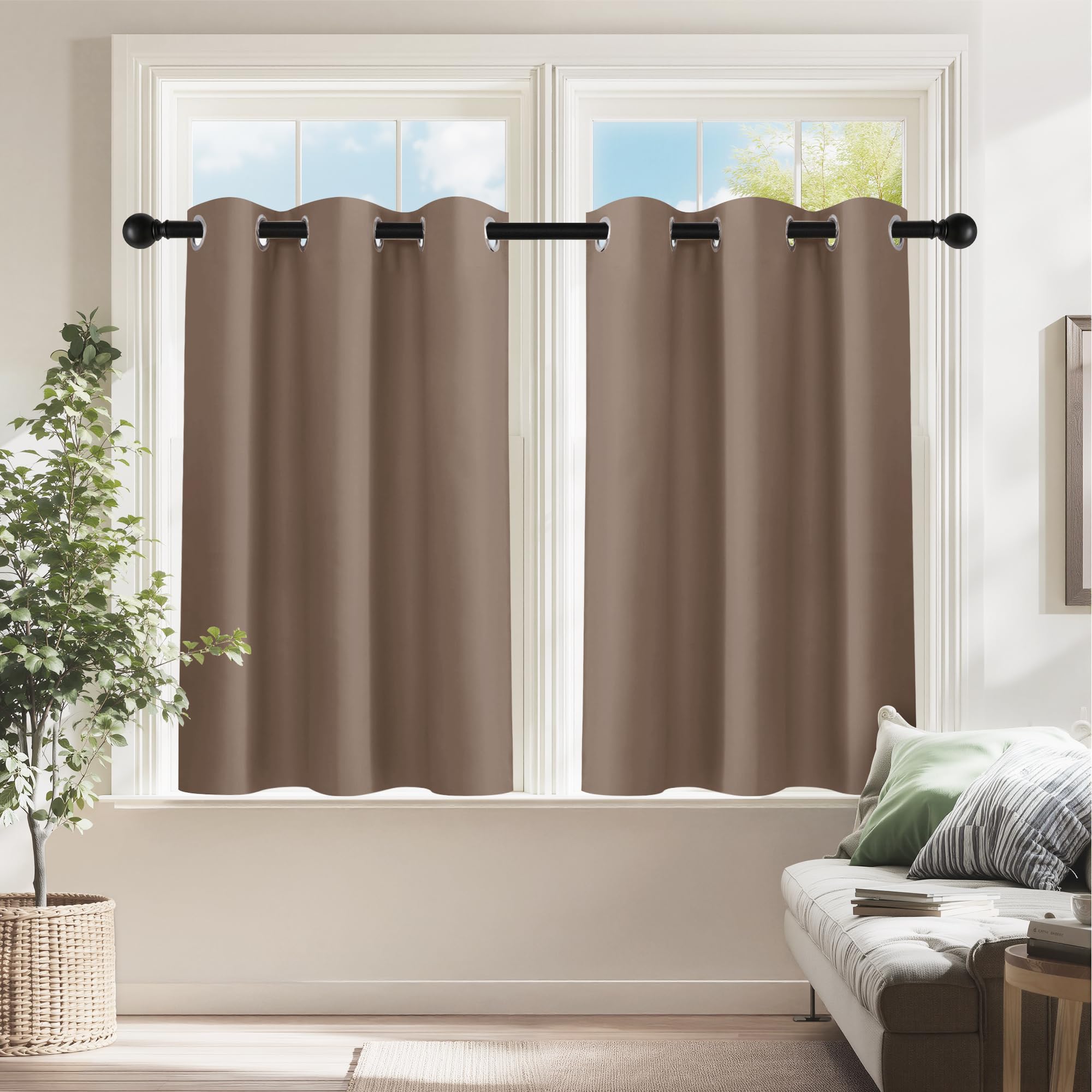 PONY DANCE Kitchen Window Curtains Short 36 inch Length, W 42 x L 36 inches