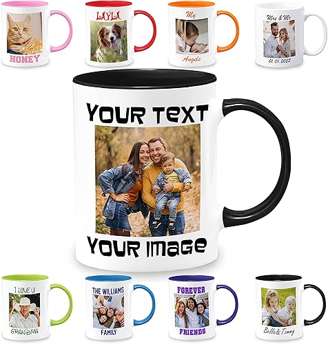 Miniatura 2 de Tazas de café personalizadas tazas de cerámica personalizadas añadir imagen crear logotipo con texto 11oz