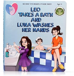 Leo Takes a Bath and Luna Washes Her Hands - Sound Book for Kids (Hygiene Series) | Montessori Autism Books | Builds Social Skills, Learning & Communication | Neurodivergent Children's Sound Books