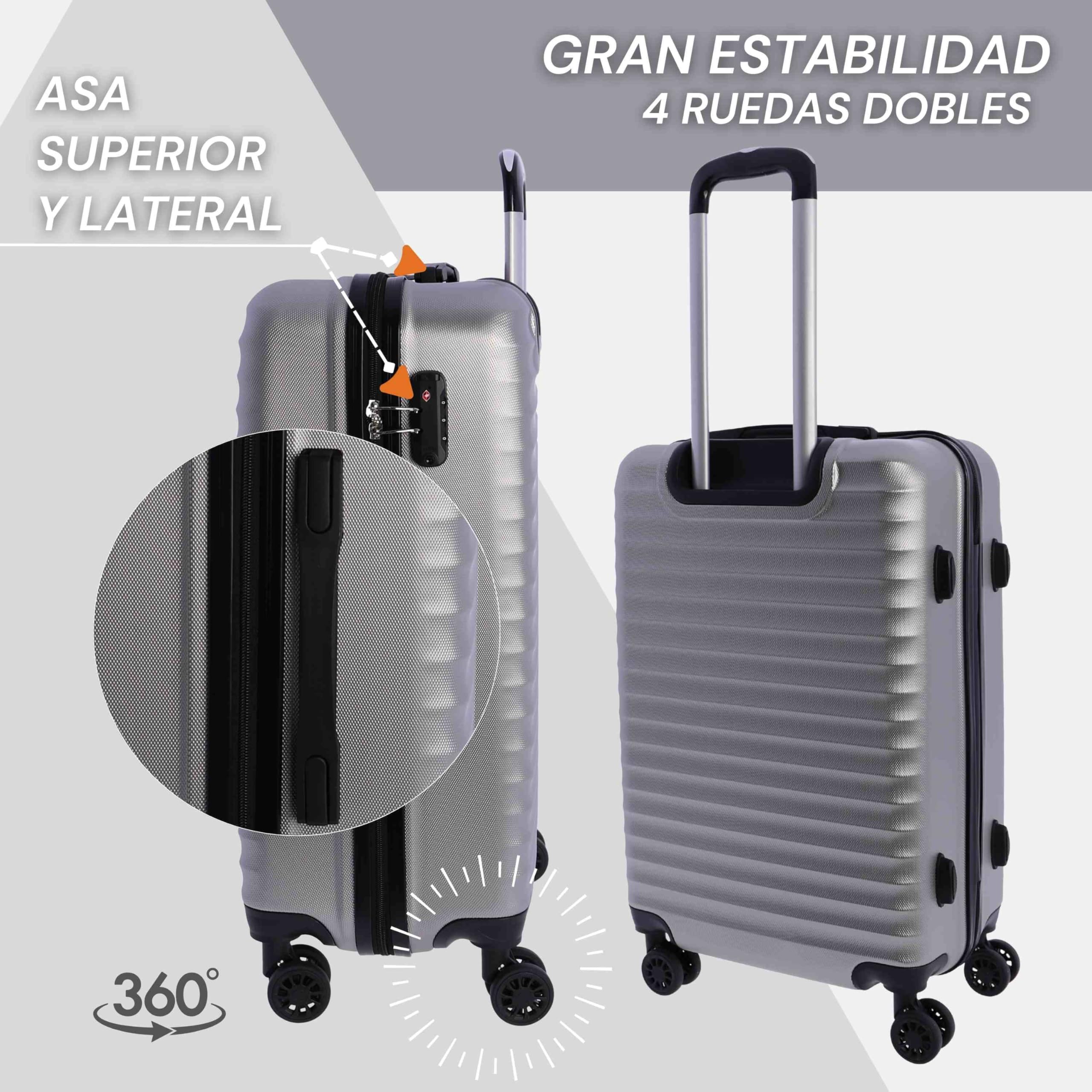 DON ALGODON Maleta Mediana 23 kg | Maleta de Viaje Rígida con 4 Ruedas Dobles 360º, Candado TSA y Asa Telescópica | Equipaje Resistente al Agua para Viajes en Avión — view 6