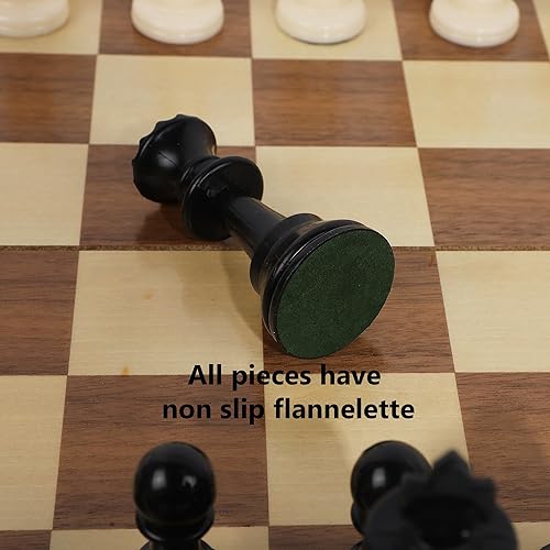 Miniatura 7 de Juegoal Solo piezas de ajedrez de plástico, 32 piezas cada una, figuras de rey de 3.75 pulgadas, piezas de estatuilla de peones de juego de ajedrez,