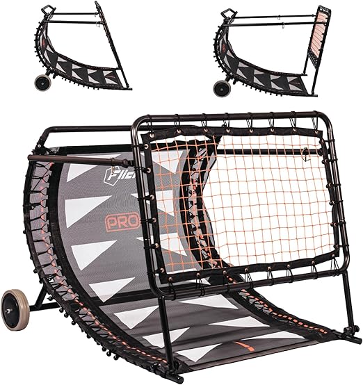 Flick Pro Skills Trainer - 3-in-1 Adjustable Football Rebounder Ramp, Rebound Net, and Passing Tunnel - Soccer Practice Equipment Designed to Improve Your Soccer Training