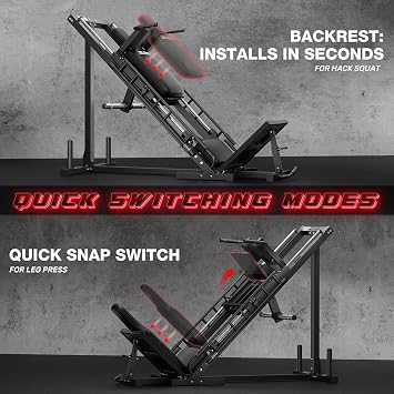 JELENS Leg Press Hack Squat Machine, Leg Machine for Home Gym with Linear Bearing, L11 Professional Adjustable Leg Exercise Machine, Lower Body Workout