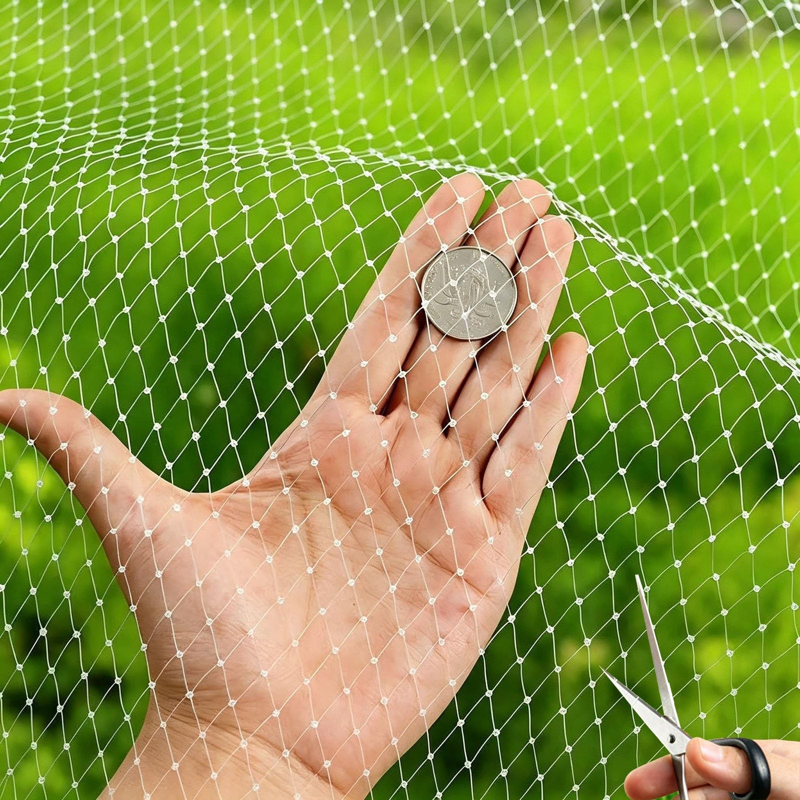Malla Antipajaros Malla de Nailon Recortable para Pájaros, para Proteger el Jardín | Cubiertas de 2 cm para Enrejados de Plantas y Cercas Antipájaros, Malla Protectora de Nailon para Árboles Frutales y Vides