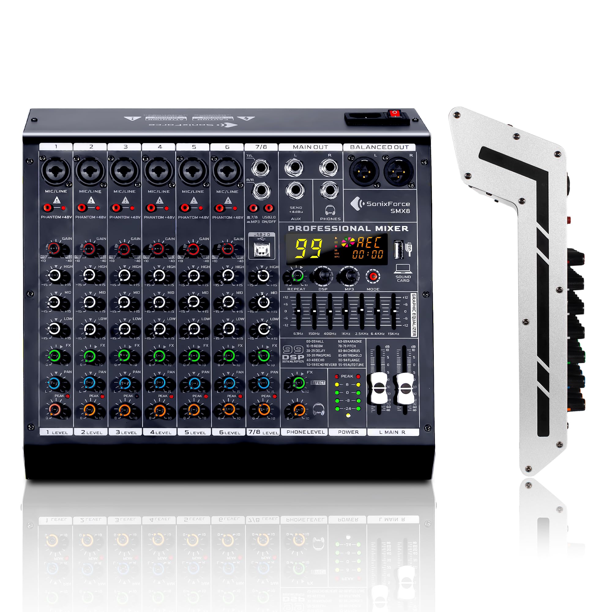 Amazon.com: SonixForce 8 Channel Audio Mixer, 99 DSP Sound Board