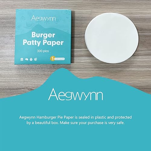 Miniatura 10 de Aegwynn - Papel redondo para hamburguesas de 6 pulgadas, 300 piezas, prensa de hamburguesas de pergamino antiadherente, fácil de quitar,