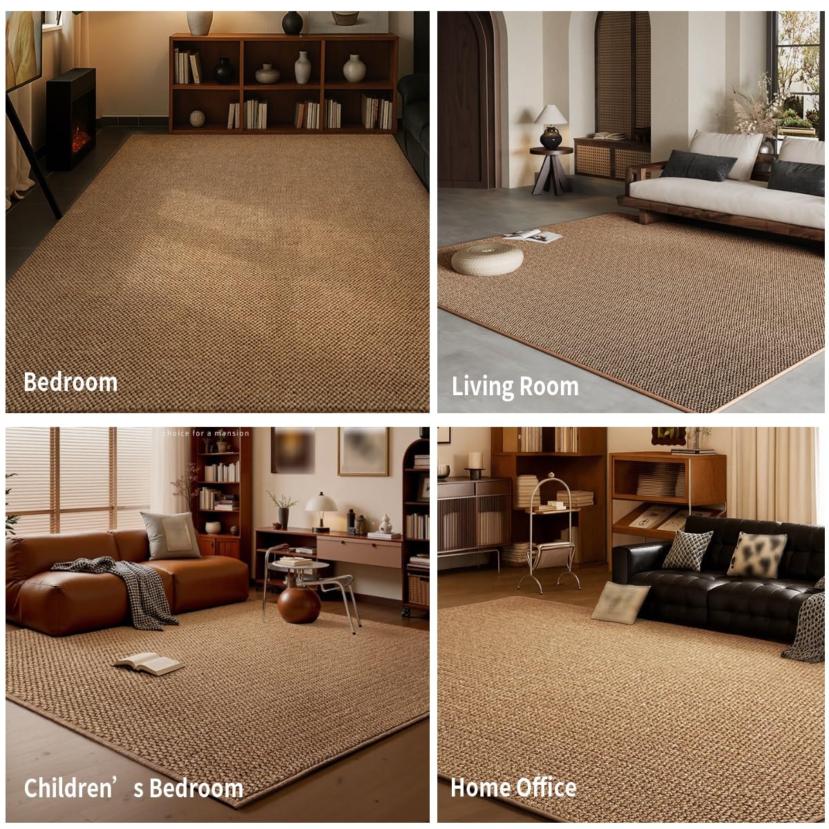 Tapis en Imitation Sisal, Tapis de Sol, Grand Tapi pour Le Salon