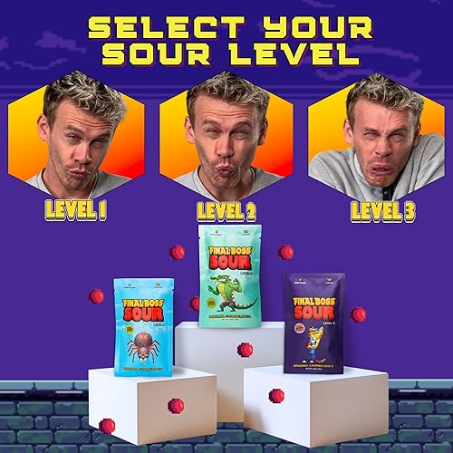 Miniatura 6 de Final Boss Caramelos extremadamente ácidos, gomitas naturales de arándano masticables hechas con frutas secas, libres de colores artificiales,