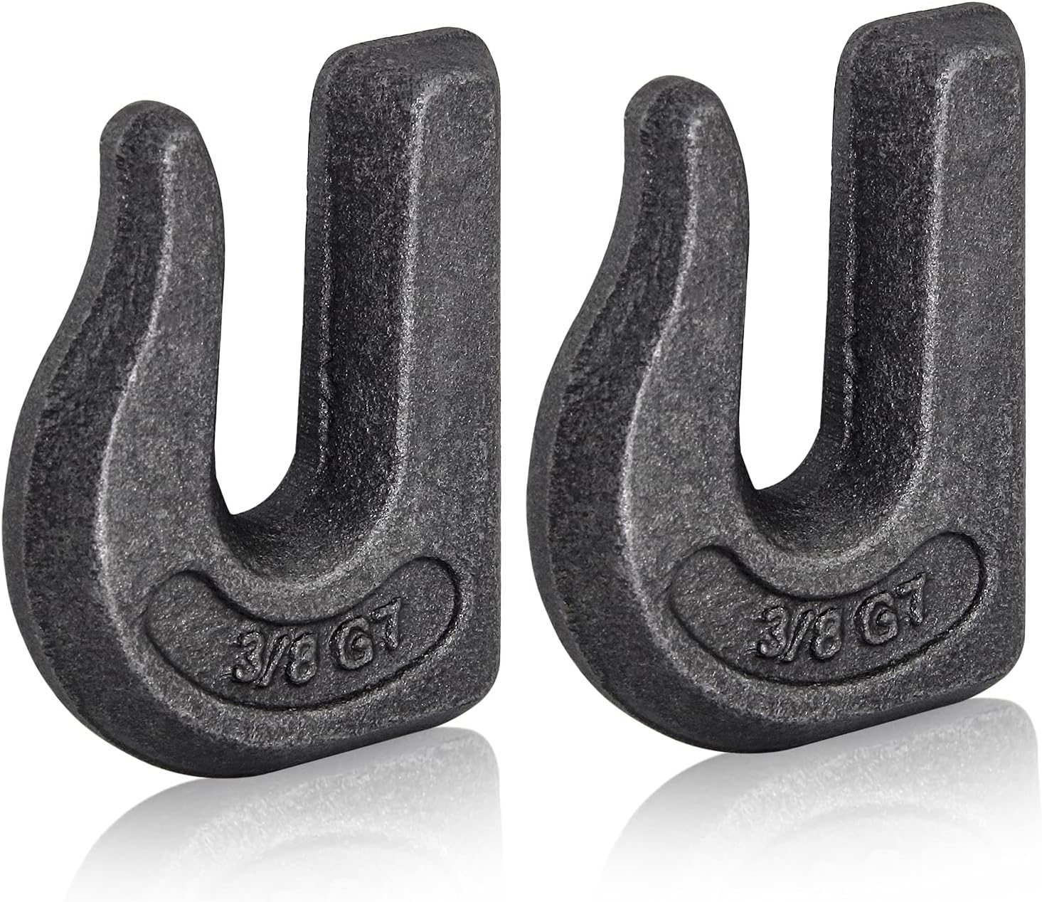 Weld-on Grab Chain Hook 3/8-in Heavy Duty Tow Hook G70 Forged Steel Tractor Hook Weldable for Car, Truck,SUV, RV,UTV,Tractors (2Pcs)