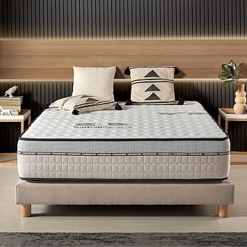 naturalex Visco Carbone | Antistatic Memory Foam Mattress with Spinal Alignment | EU Size 150x190cm | Latex + Viscoelastic Multilayer | Purifying + Hypoallergenic for a Calming Sleep