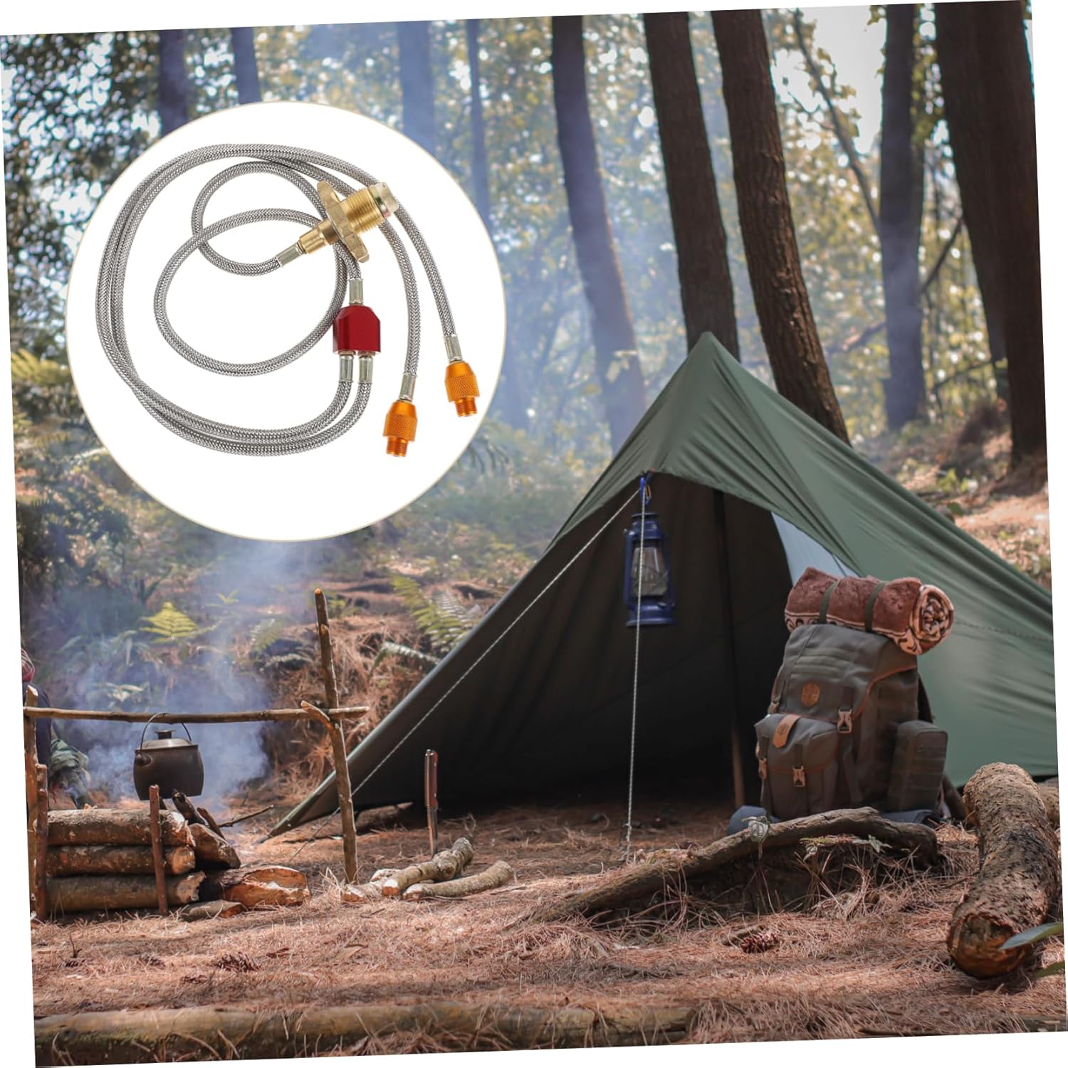 1pc Outdoor Barbecue Propane Hose Liquefied Gas Connecting Pipe for Camping Stoves and Grills Versatile into Gas Adapter for Easy Outdoor Cooking