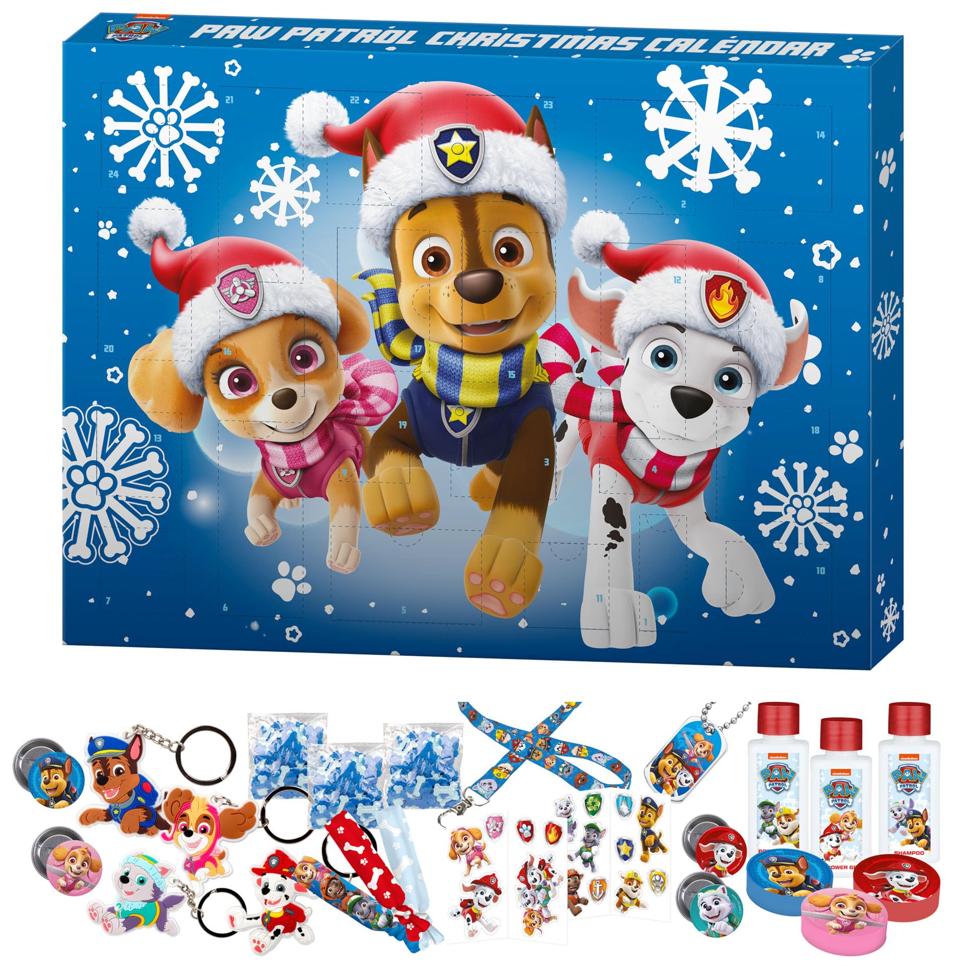 Calendario Dell'Avvento Paw Patrol Con 24 Cioccolatini Al Latte, Per Bambini, Confezione Laminata