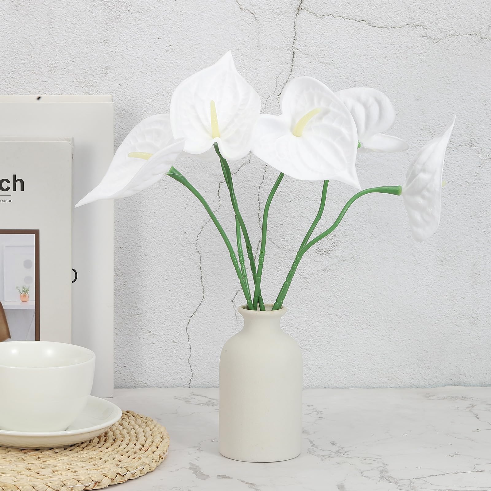 PATIKIL 13" Artificial Anthurium Lily Flowers - Image 4