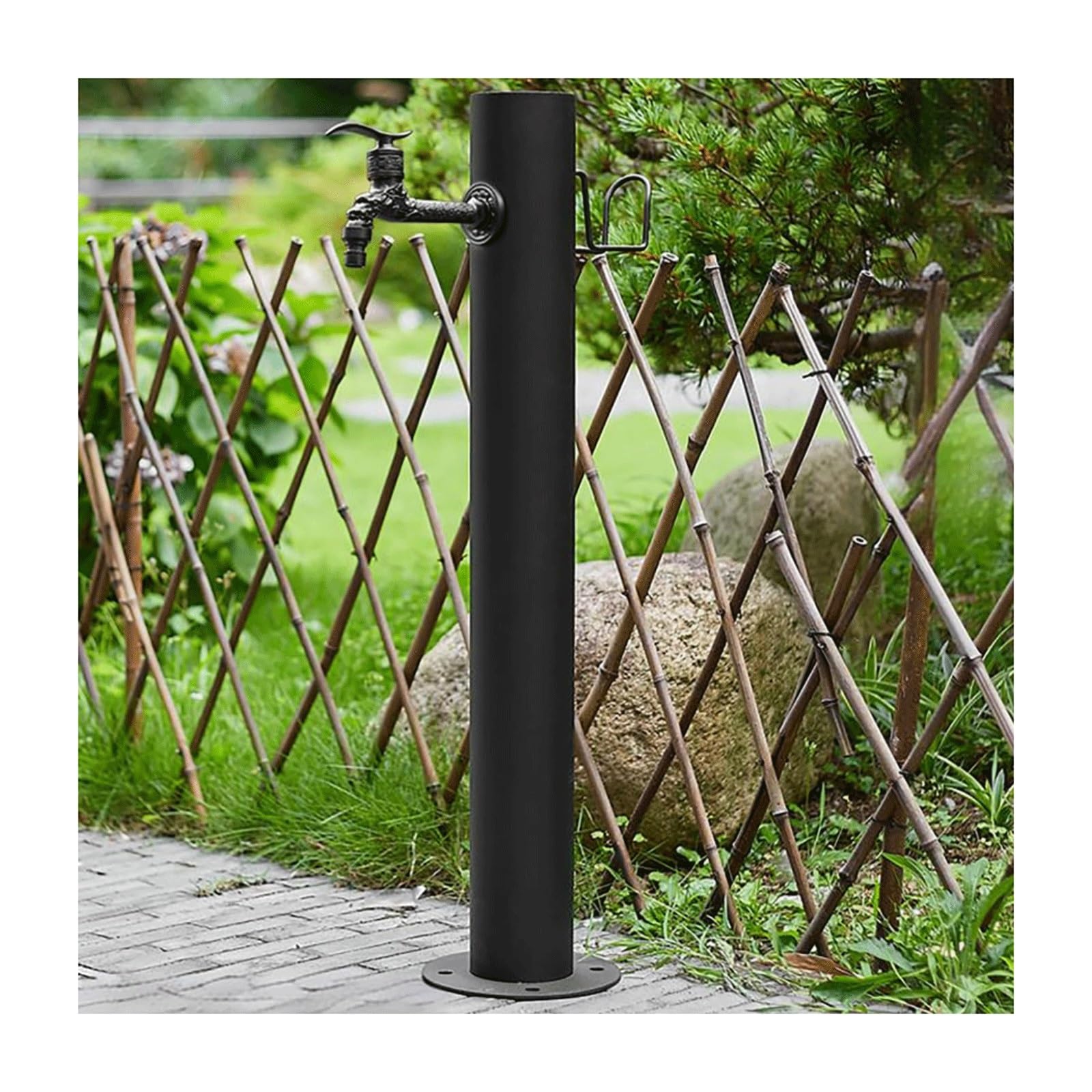 XDLEDMKIZ Vertical Cylindrical Garden Water Column Stainless Steel Freestanding Hose Stand Antifreeze Faucet Water Dispenser Hydrant Spigot