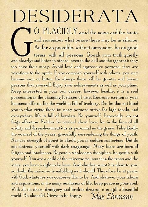 Desiderata Printable Version Free