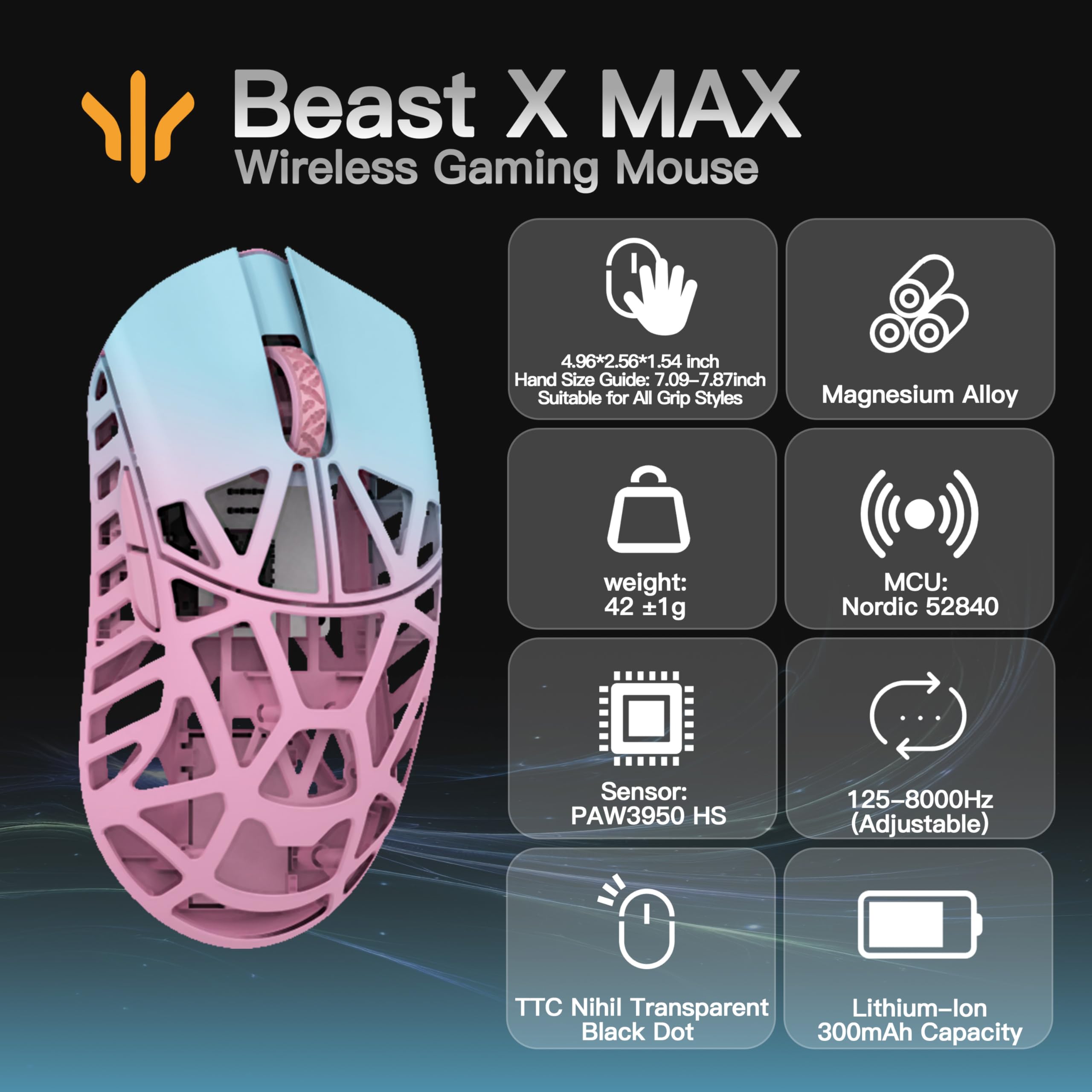 Amazon.com: KEEBMONKEY WLMOUSE Beast X Max Wireless Gaming