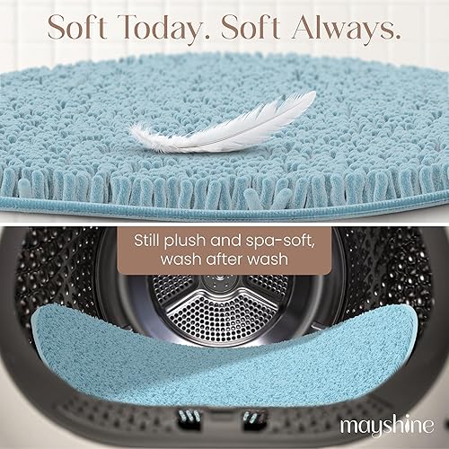 Miniatura 138 de Tapete de baño extra largo de felpilla suave, tapete de microfibra absorbente, lavable a máquina y antideslizante para puerta, baño, habitación