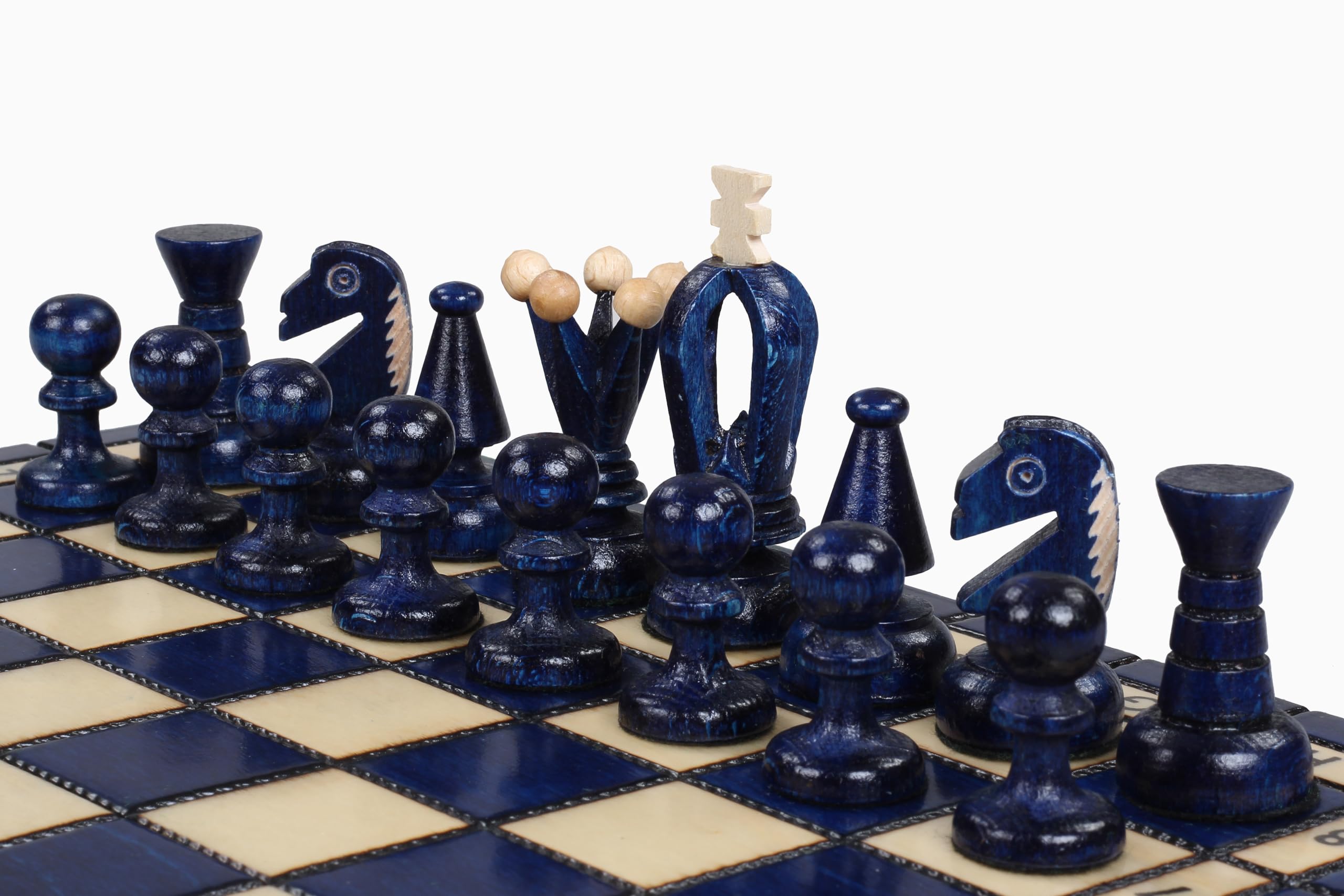 Sunrise Chess - Juego de ajedrez (tamaño compacto, máximo placer de juego), color azul