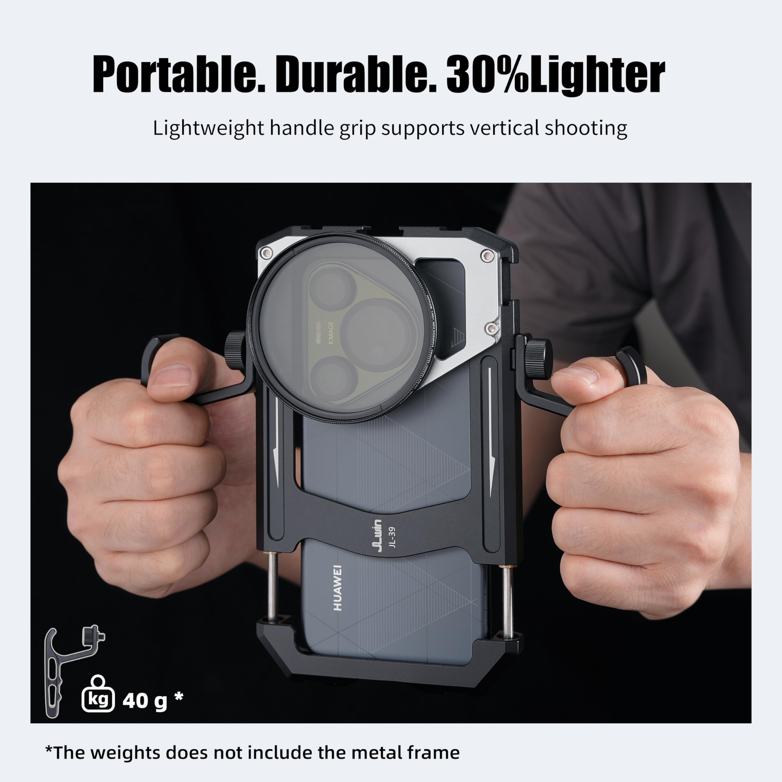 Fotga Stabilizzatore universale per smartphone, con manici + filtro ND variabile da ND2 a ND400 da 67 mm per iPhone, Samsung, cellulari Vlog, registrazione video in diretta streaming, supporto