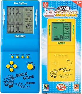 Brick Game Console, Retro Handheld Game Console,Tank/Racing/Building Block Game,3.5-inch Large Screen,Built-in 23 Games(Blue)