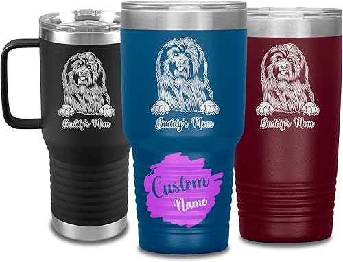 Vista 61 de Vaso de viaje de Navidad personalizado, perro pastor alemán, mamá y papá, dueño de perro pastor alemán personalizado, recuerdo grabado